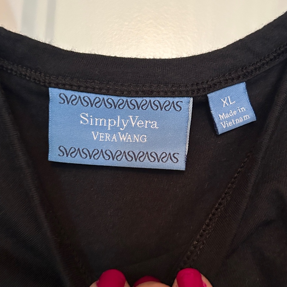 Simply Vera Vera Wang Black Draped Sleeveless Blouse - Picture 5 of 12